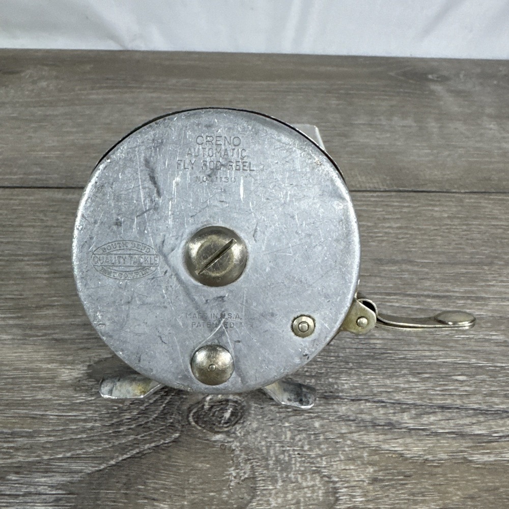 South Bend Oreno Matic 1130 Automatic Fly Fishing Reel With Line, Works